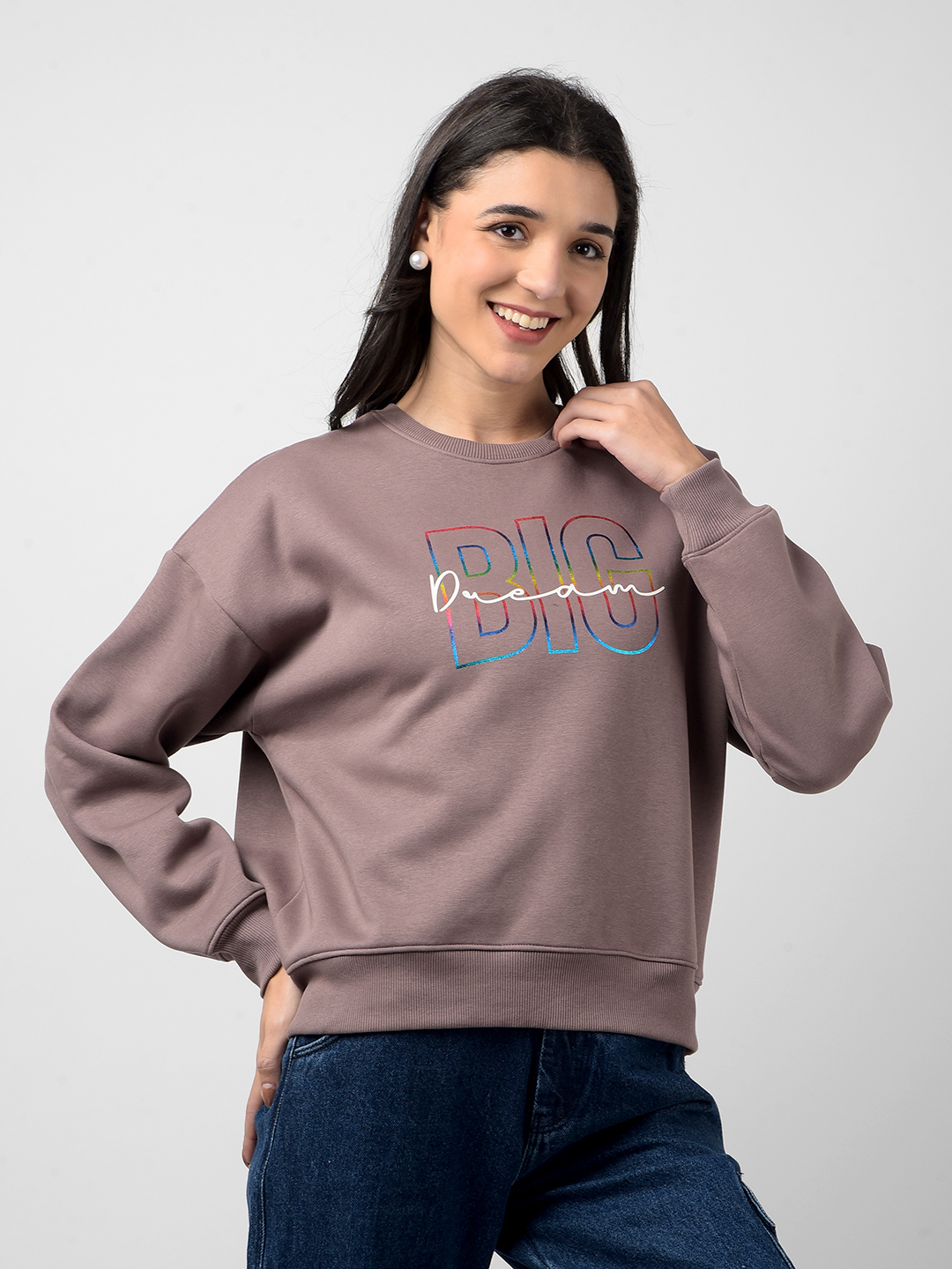 Numero Uno Women Typography Purple Sweat Shirt